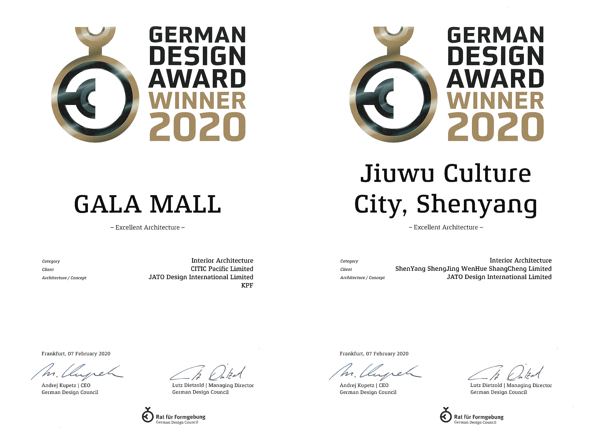J&A x JATO获2020德国设计奖杰出室内设计殊荣